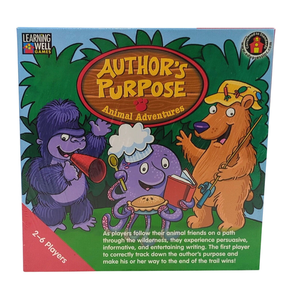 Author's Purpose Animal Adventures Red Level 2.0-3.5 Learning Game New Sealed